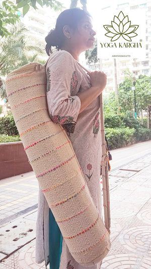 Handmade Upcycled Yoga Mat Bag Made With Upcycled Handwoven Fabric - Morocco