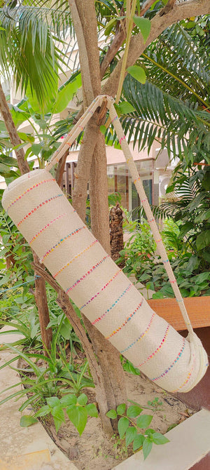 Handmade Upcycled Yoga Mat Bag Made With Upcycled Handwoven Fabric - Morocco