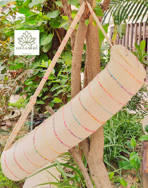 Handmade Upcycled Yoga Mat Bag Made With Upcycled Handwoven Fabric - Morocco