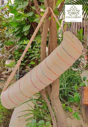 Handmade Upcycled Yoga Mat Bag Made With Upcycled Handwoven Fabric - Morocco