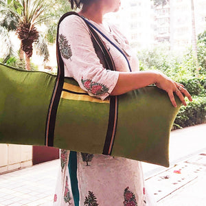 Yogi's Wonder Tote Bag - Upcycled Large Handmade Yoga/Pilates/Exercise Bag, Yoga Mat Bag for Yoga lover/Yogi - Extra Spacious, Large Gym Bag