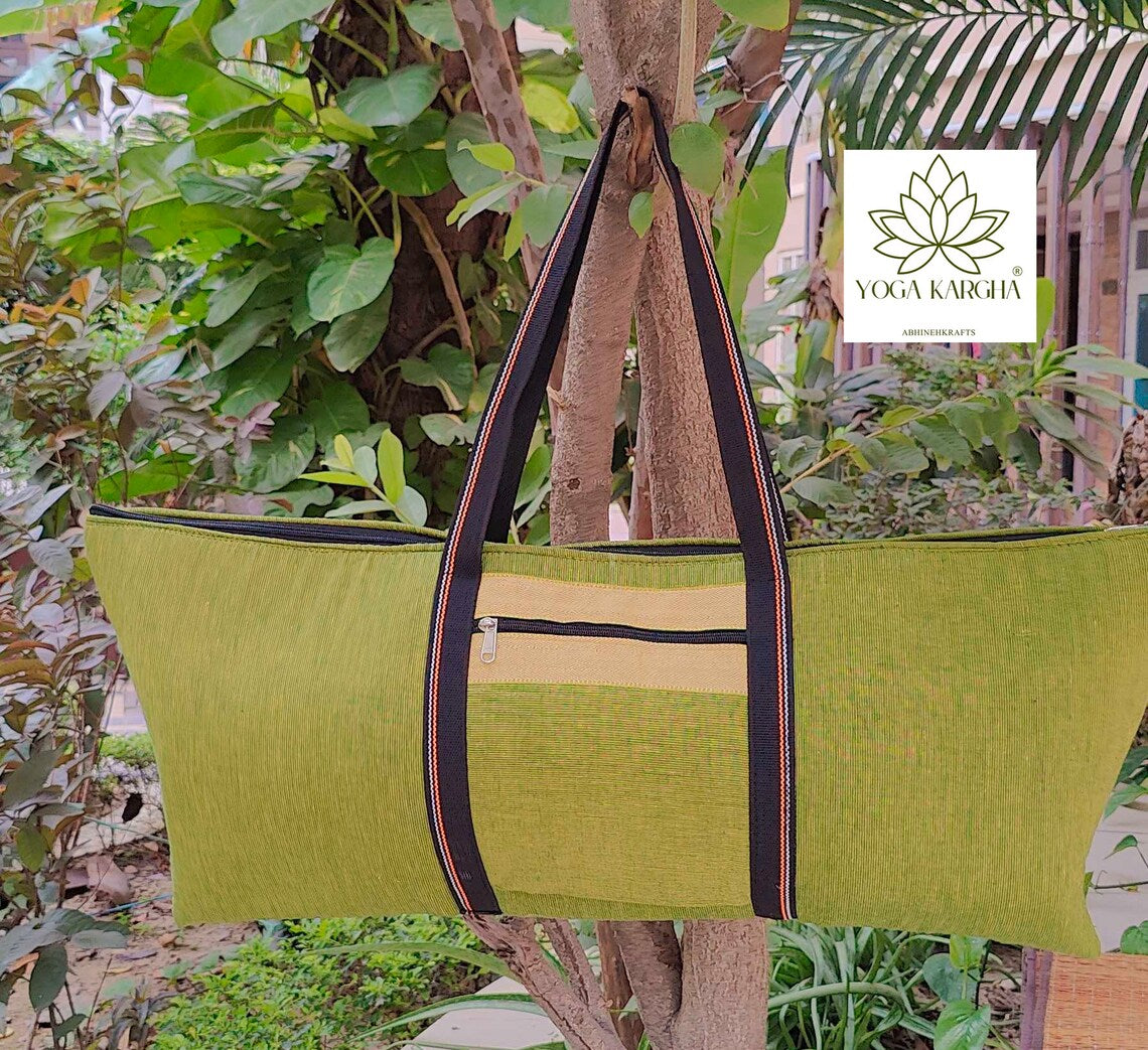 Yogi's Wonder Tote Bag - Upcycled Large Handmade Yoga/Pilates/Exercise Bag, Yoga Mat Bag for Yoga lover/Yogi - Extra Spacious, Large Gym Bag