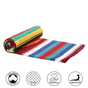 Handwoven & Handmade - Indian Boho/Bohemian Cotton Reversible Braided Area Rug/Chindi Rag/Floor Runner/Yoga Mat/Dhurrie/Kilm/Carpet