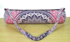 Yoga/Pilates/Exercise Bag - Yoga Strap Carrier - Yoga Mat Bag - Boho/Vintage/Block Printed - Handcrafted Yoga Bag for Yoga lover/Yogi