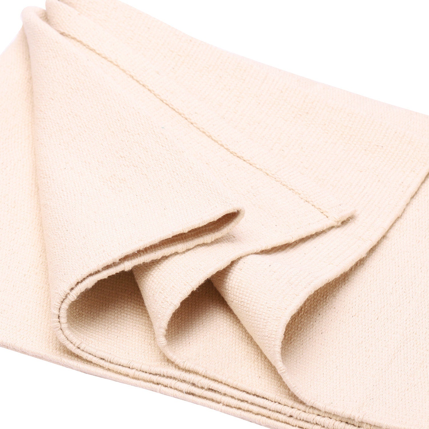 Organic cotton mat for Yoga, Pilates, Fitness, and Meditation - Natural Color (White) - Option to choose a natural rubber back finish - 3mm