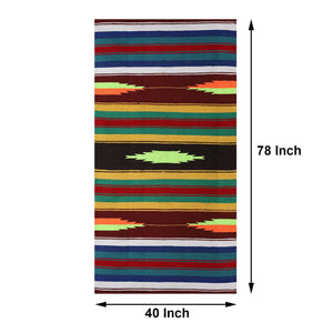Handwoven & Handmade - Indian Boho/Bohemian Cotton Reversible Braided Area Rug/Chindi Rag/Floor Runner/Yoga Mat/Dhurrie/Kilm/Carpet