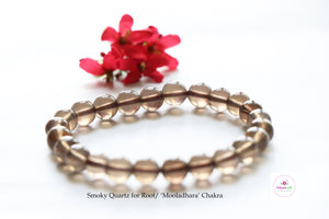 Smoky Quartz Bracelet/Jewelry, Elastic Crystal Bead (8mm) Healing Bracelet, Energy Healing /Chakra Balancing - Root Chakra Stone