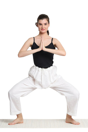 Custom Yoga Pants - Organic Cotton, Fitness Pants, Cotton Trousers, Unisex Yoga Pants, Boho Pants - Elastic Waist, Straight Cut