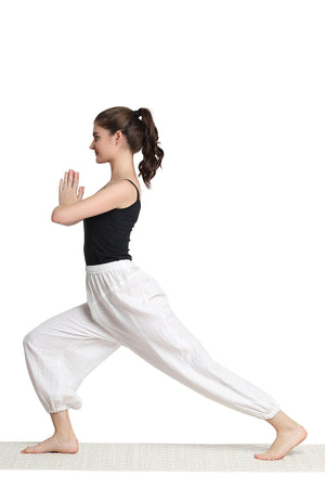 Custom Yoga Pants - Organic Cotton, Fitness Pants, Cotton Trousers, Unisex Yoga Pants, Boho Pants - Elastic Waist, Harem Style
