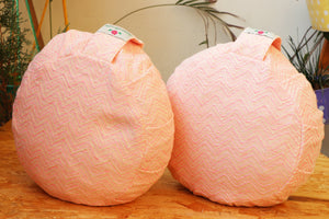 Yoga Meditation Cushion | Handwoven Handmade Round Zafu Pillow  |Zipped Cover |Washable| Portable - Rose - Filling Options Available