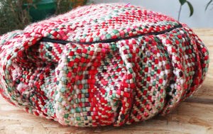 Yoga Meditation Cushion | Handwoven Handmade Round Zafu Pillow  |Zipped Cover |Washable| Portable - Aurora - Filling Options Available