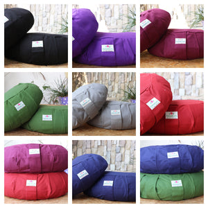 Moon Style Yoga Meditation Cushion | Handwoven Moon Zafu- Solid Color |Zipped Cover |Washable| Portable - Filling & Color Options Available