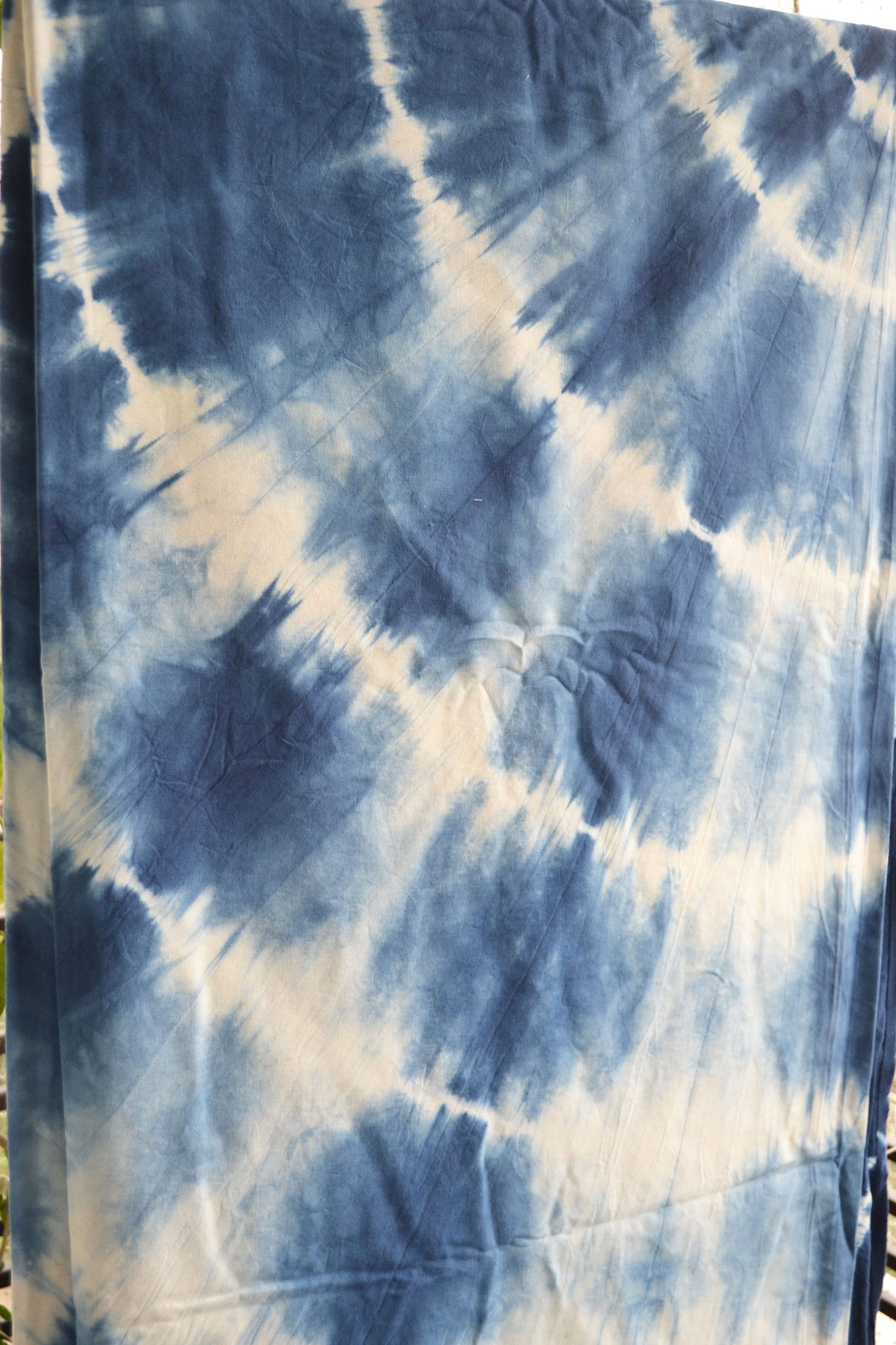 Bed-sheet/Bed-cover/Bed Linen - Hand block printed bed sheet (pure cotton) with pillow cases - King Size -Indigo Twirl