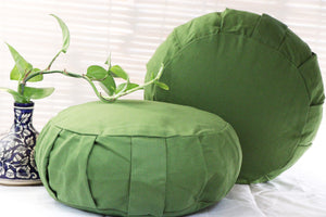 Round Zafu Yoga Cushion |Zipped Cover | Washable| Portable | Solid Colors | Filling Options Available - Medium Size