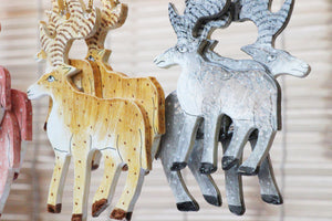Reindeer Set - Christmas Ornaments, Christmas Baubles, Hanging Ornaments, Christmas Decoration, Handmade Paper Mache Christmas Gift