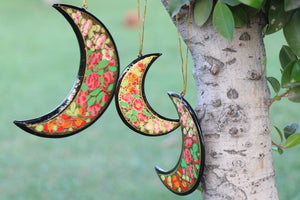 Moon Set - Christmas Ornaments, Christmas Baubles, Hanging Ornaments, Christmas Decoration, Handmade Paper Mache Christmas Gift