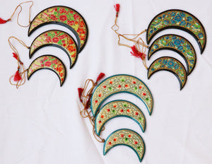 Moon Set - Christmas Ornaments, Christmas Baubles, Hanging Ornaments, Christmas Decoration, Handmade Paper Mache Christmas Gift