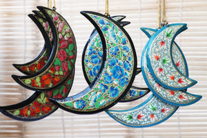 Moon Set - Christmas Ornaments, Christmas Baubles, Hanging Ornaments, Christmas Decoration, Handmade Paper Mache Christmas Gift