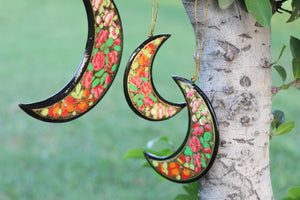 Moon Set - Christmas Ornaments, Christmas Baubles, Hanging Ornaments, Christmas Decoration, Handmade Paper Mache Christmas Gift