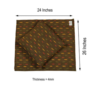 Meditation & Prayer Mat with Matching Cushion/Pillow/Seat - Handwoven Rug with Ikkat Print - Just like Olives