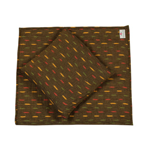 Meditation & Prayer Mat with Matching Cushion/Pillow/Seat - Handwoven Rug with Ikkat Print - Just like Olives