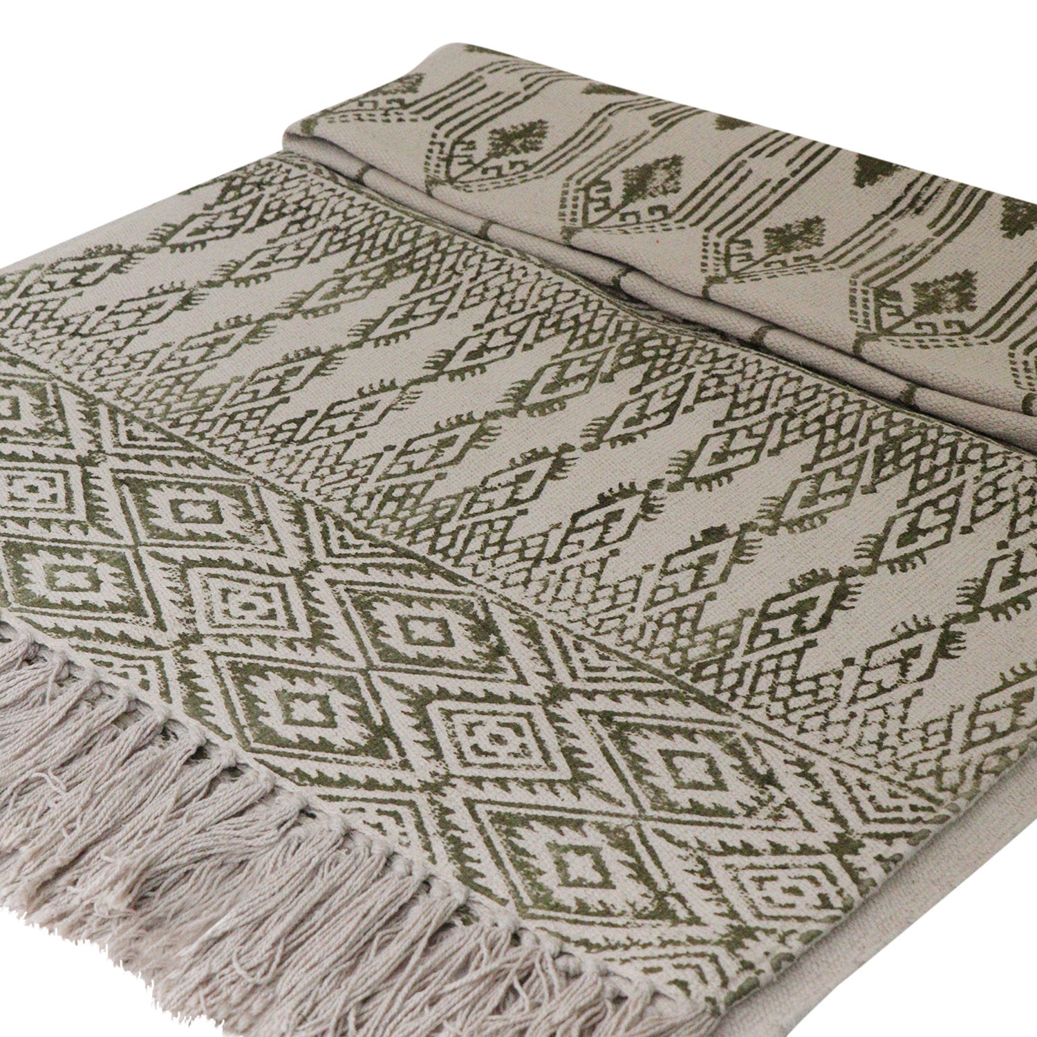 Area Rug - Hand Block Mat for Yoga, Pilates, Fitness, and Meditation - (Handwoven Area Rug, Mat, Dhurrie, Hand Block-Printed Rug) - Aarushi