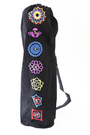 Yoga/Pilates/Exercise Bag - Yoga Strap Carrier - Yoga Mat Bag - Embroidered Seven Chakra Yoga Bag for Yoga lover/Yogi