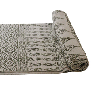 Area Rug - Hand Block Mat for Yoga, Pilates, Fitness, and Meditation - (Handwoven Area Rug, Mat, Dhurrie, Hand Block-Printed Rug) - Aarushi