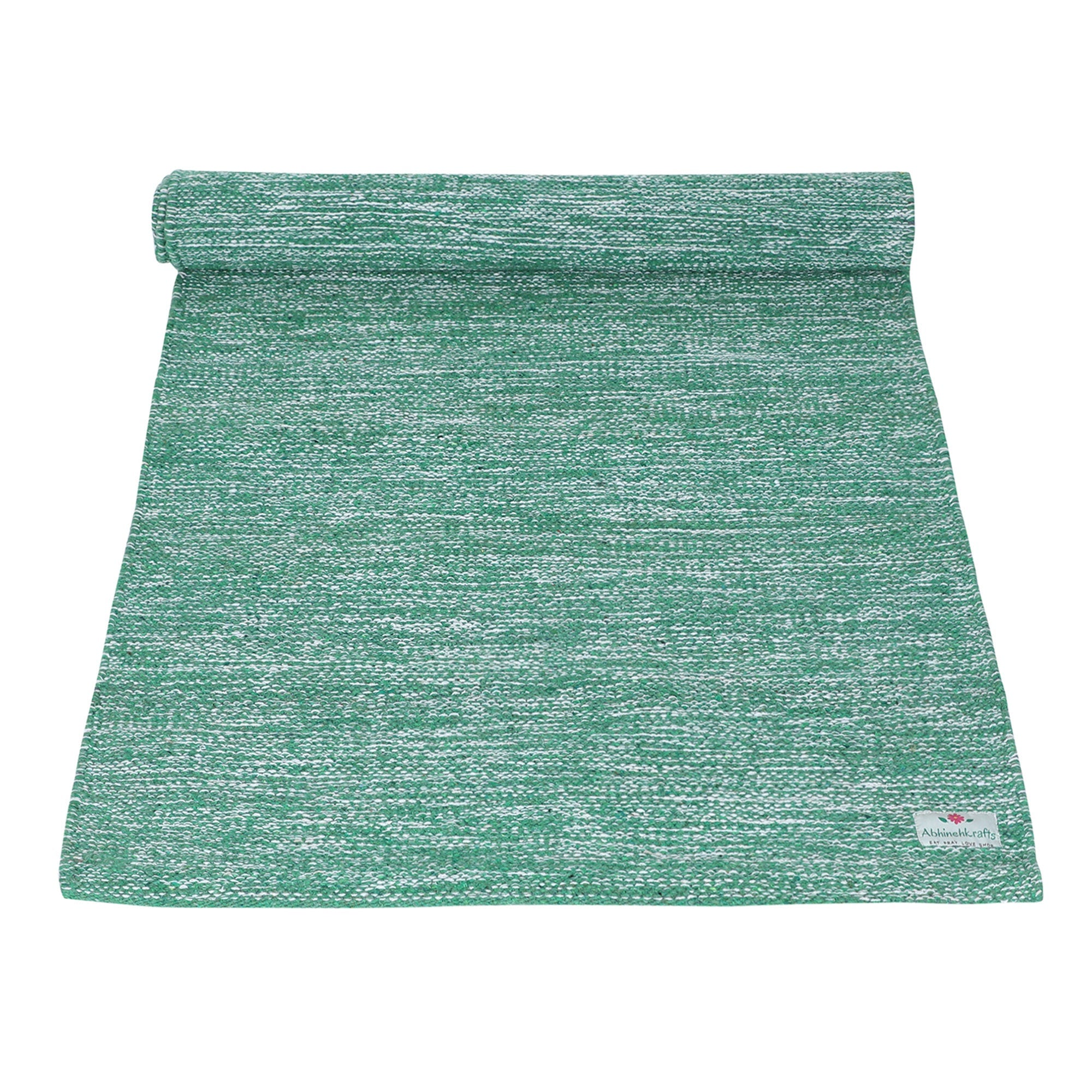 Handwoven Recycled Cotton Mat for Yoga, Pilates, Fitness, Prayer, Meditation or Home Decor - Made in India - Color Options