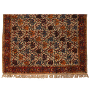Large Cotton Yoga Mat - 6x4 feet (large) Area Rug - Kalamkari Hand Block Printed - Cotton Area/Yoga Rug - Handwoven Cotton Carpet
