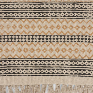 6x 4 feet Area Rug - Hand Block Mat for Yoga, Pilates, Fitness, and Meditation - (Handwoven Area Rug, Mat, Dhurrie, Hand Block-Printed Rug)