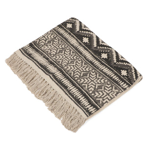 Large Yoga Mat 6x 4 feet  for Yoga, Pilates, Fitness, and Meditation - (Handwoven Area Rug, Mat, Dhurrie, Hand Block-Printed Rug)