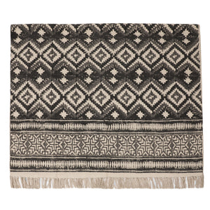 Large Yoga Mat 6x 4 feet  for Yoga, Pilates, Fitness, and Meditation - (Handwoven Area Rug, Mat, Dhurrie, Hand Block-Printed Rug)