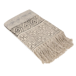 Large Yoga Mat 6x 4 feet  for Yoga, Pilates, Fitness, and Meditation - (Handwoven Area Rug, Mat, Dhurrie, Hand Block-Printed Rug)