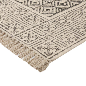 Large Yoga Mat 6x 4 feet  for Yoga, Pilates, Fitness, and Meditation - (Handwoven Area Rug, Mat, Dhurrie, Hand Block-Printed Rug)
