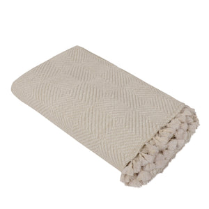 6 by 4 Feet Large Area Cotton Yoga Rug - Handwoven Natural White Cotton Rug, Organic White Ivory Cotton Rug - Cotton Carpet - Self Design