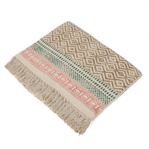 Large Yoga Mat 6x 4 feet  for Yoga, Pilates, Fitness, and Meditation - (Handwoven Area Rug, Mat, Dhurrie, Hand Block-Printed Rug)