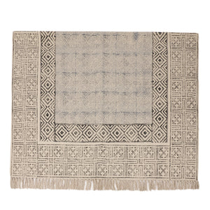 Large Yoga Mat 6x 4 feet  for Yoga, Pilates, Fitness, and Meditation - (Handwoven Area Rug, Mat, Dhurrie, Hand Block-Printed Rug)