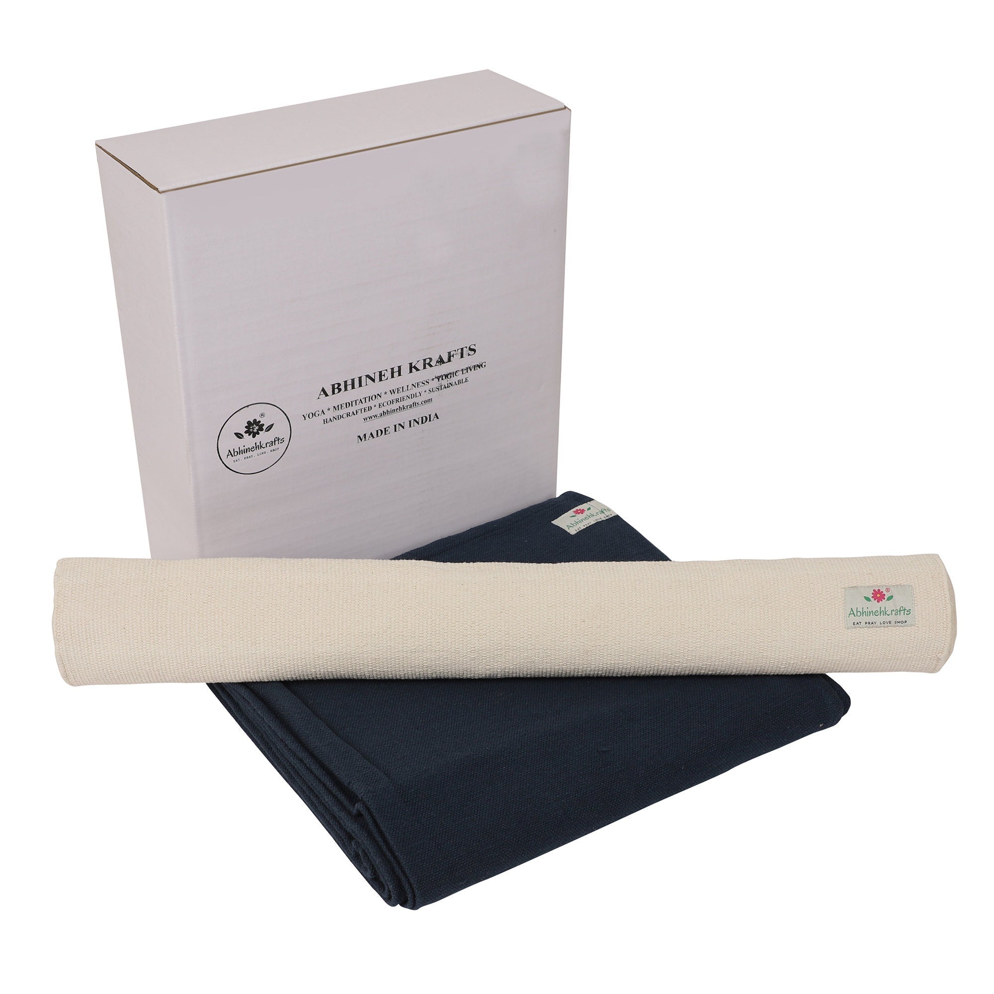 Christmas Collection - Yoga & Meditation Starter Gift Box - Combo of Organic Cotton Yoga Mat and Organic Cotton Meditation Blanket