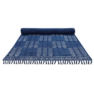 Anti Skid Cotton Mats for Yoga, Pilates, Fitness, and Meditation - (Handwoven Area Rug, Hand Block-Printed Rug) - Multi Options