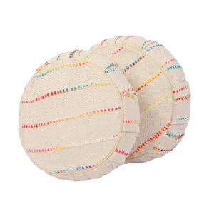 Yoga Meditation Cushion | Handwoven Handmade Round Zafu Pillow  |Zipped Cover |Washable| Portable - Marrakesh - Filling Options