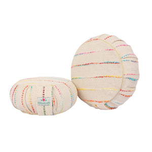 Yoga Meditation Cushion | Handwoven Handmade Round Zafu Pillow  |Zipped Cover |Washable| Portable - Marrakesh - Filling Options