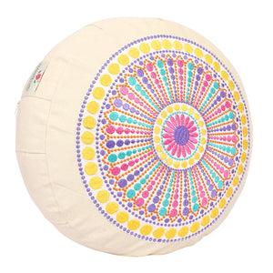 Yoga Meditation Cushion  - 16 Inch Extra Large - Copenhagen | Handmade Round Zafu Pillow  |Zipped Cover |Washable| Portable- Filling Options