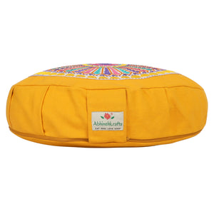 Yoga Meditation Cushion - 16 Inch Extra Large - Venice  | Handmade Round Zafu Pillow  |Zipped Cover |Washable| Portable - Filling Options