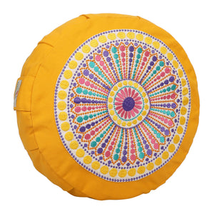 Yoga Meditation Cushion - 16 Inch Extra Large - Venice  | Handmade Round Zafu Pillow  |Zipped Cover |Washable| Portable - Filling Options