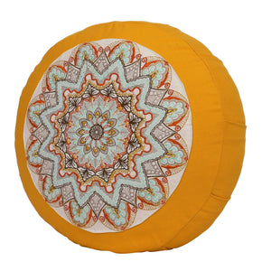 Yoga Meditation Cushion - 16 Inch Extra Large - Stockholm  | Handmade Round Zafu Pillow  |Zipped Cover |Washable| Portable - Filling Options