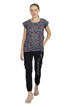 Yoga Top Wear - Cotton, Meditation Top, Cotton Shirt - Handblock printed Cotton Top/Tunic/Shirt