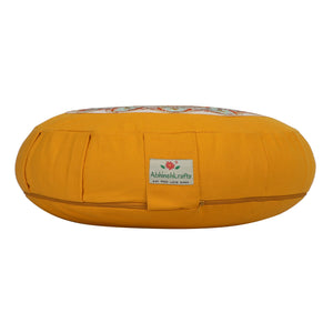 Yoga Meditation Cushion - 16 Inch Extra Large - Stockholm  | Handmade Round Zafu Pillow  |Zipped Cover |Washable| Portable - Filling Options