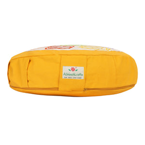 Yoga Meditation Cushion - 16 Inch Extra Large - Berlin  | Handmade Round Zafu Pillow  |Zipped Cover |Washable| Portable - Filling Options