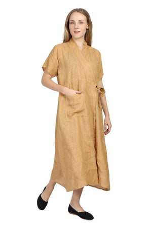 Meditation/Prayer Kaftan, Meditation Robe, Linen Robe, Linen Kaftan, Linen Dress (Handstitched, Linen)  - Free Size
